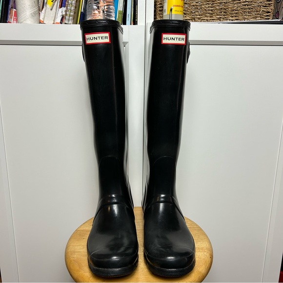 Hunter black rubber rain boots - Picture 1 of 8